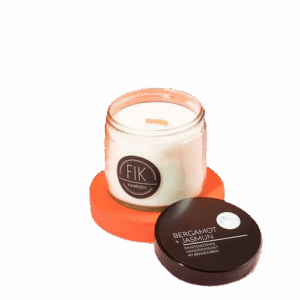 FIK Geurkaars Bergamot + Jasmijn Houten Lont