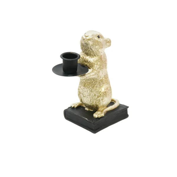 Housevitamin Waxinelichthouder Mouse Goud of Zwart