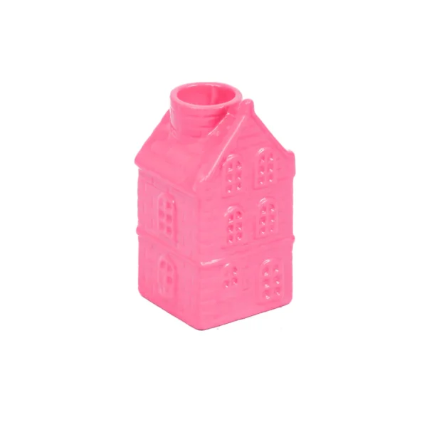 Housevitamin Kandelaar Grachtenhuisje Neon Pink - Afbeelding 2