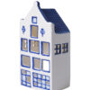 Heinen Delfts Blauw Waxinelichthouder Huisje - Tuitgevel - 14 cm