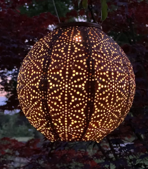 Lumiz Solar Lampion Round 20 Sashiko Copper - Afbeelding 2