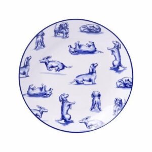 Heinen Delfts Blauw Bordje Teckel Nhaan - Porselein - 15 cm