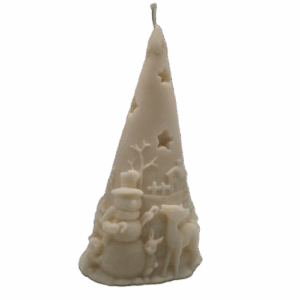 Kaars Kerstboom met Sneeuwpop