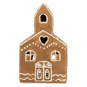 Peperkoekhuisje waxinelichthouder keramiek (10x10x16 cm) #5