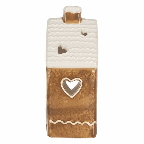 Peperkoekhuisje waxinelichthouder keramiek (11x9x21 cm) #1 - Afbeelding 4