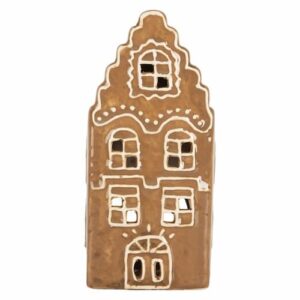 Peperkoekhuisje waxinelichthouder keramiek (8x7x16 cm) #7
