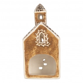 Peperkoekhuisje waxinelichthouder keramiek (8x7x17 cm) #2 - Afbeelding 3