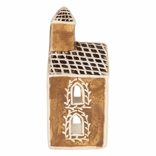 Peperkoekhuisje waxinelichthouder keramiek (8x7x17 cm) #2 - Afbeelding 4