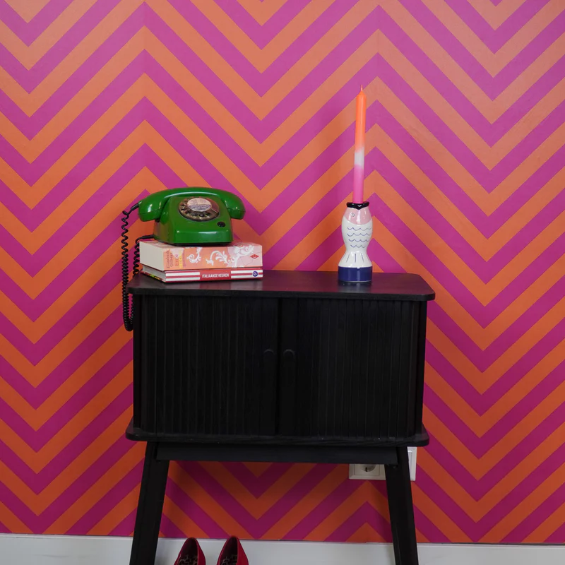 Kaarshouder- Kandelaar - Vis - Dolomiet - Blauw/Wit/Roze - 7x7x16,5cm