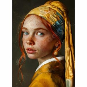 New Pearl Girl 021 Postkaart Meisje met sproetjes