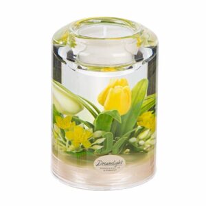 Tealight candle holder Candela Classic „Tulip Yellow & White“