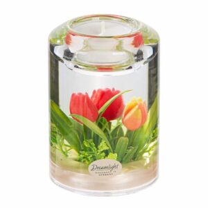 Tealight candle holder Candela Classic „Tulip Red & Orange“