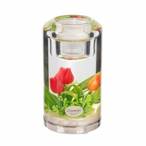 Tealight candle holder (LED) Candela Classic „Tulip Red & Orange “