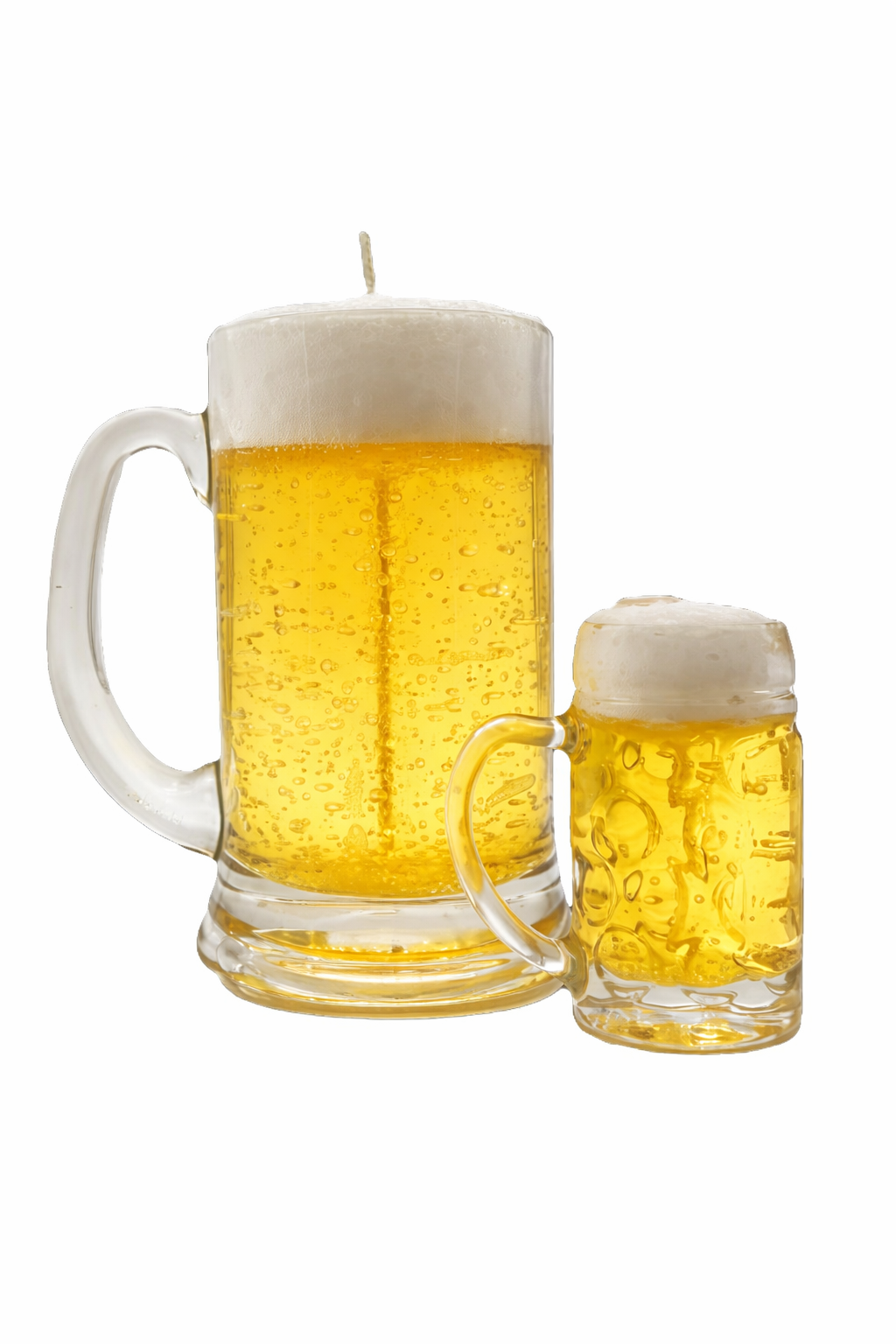 Twee bierpullen kaarsmini en groot gelwax