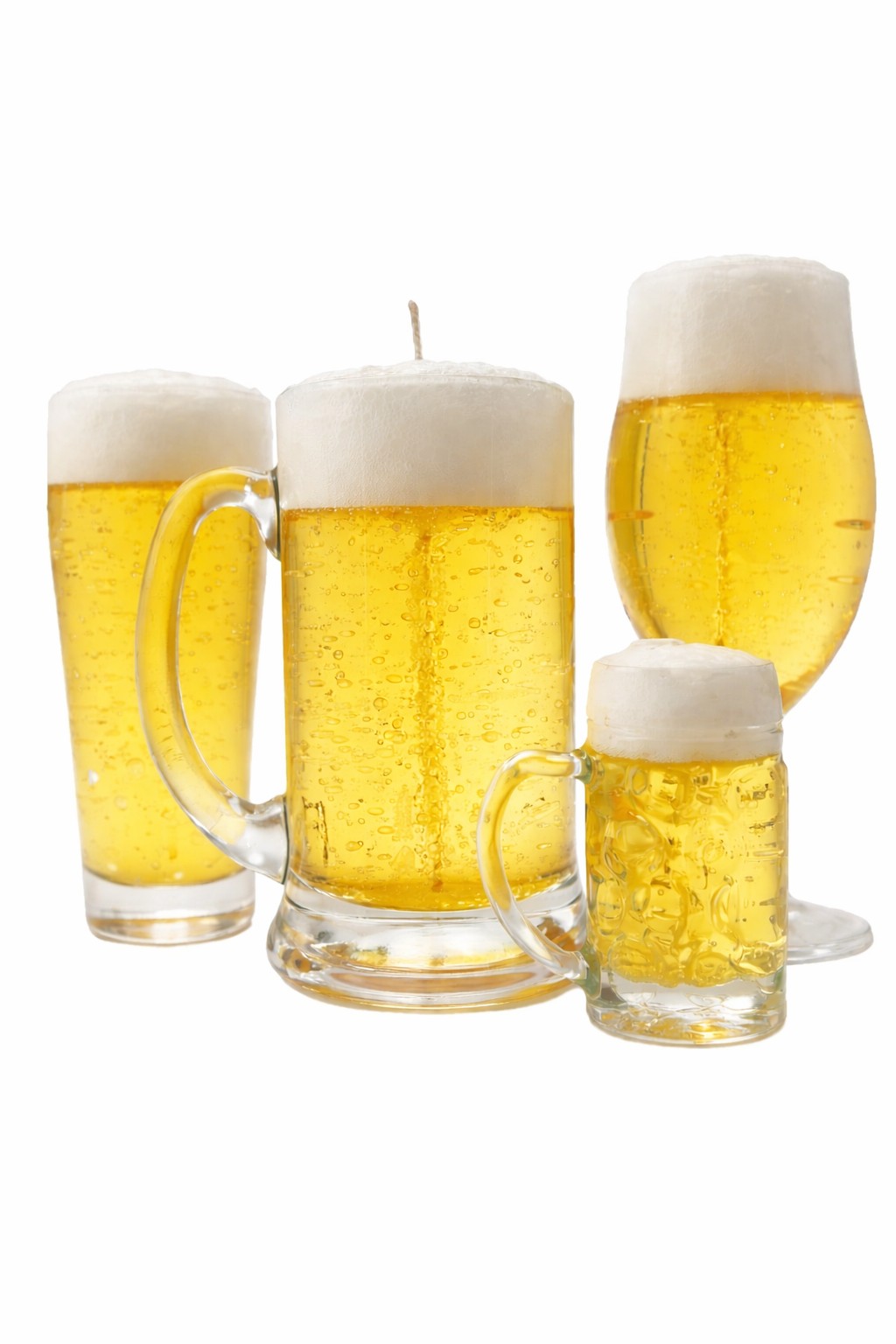 Vier glazen bier bierkaars gelwax