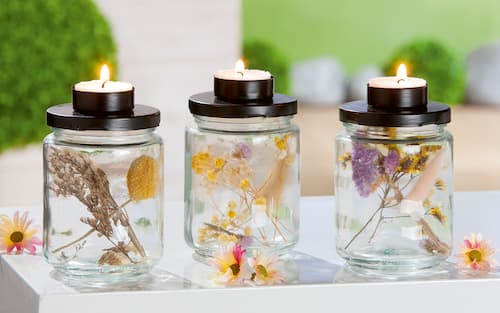 Tealight candle holder Droogbloemen