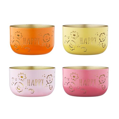 Tealight candle holder around „Happy“