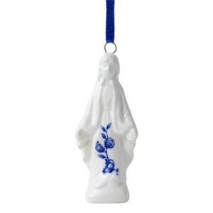 Kerstornament Madonna - Delfts blauw - Keramiek - 8 cm