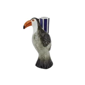 Candle holder - Toucan - Violet/Grey/Orange - 8,5x7x16cm