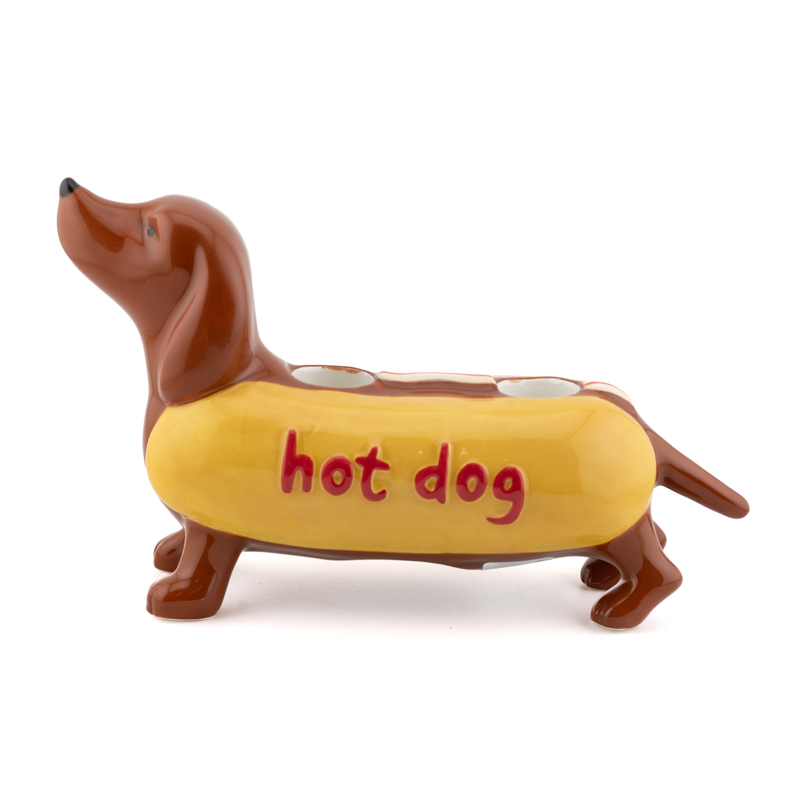 Aardewerk kaarsenstandaard Hotdog as7019
