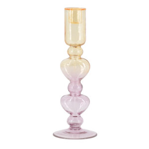 Glazen kaarsenstandaard hartjes two-toned gl2119