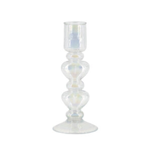 Glazen kaarsenstandaard hartjes halo gl2121