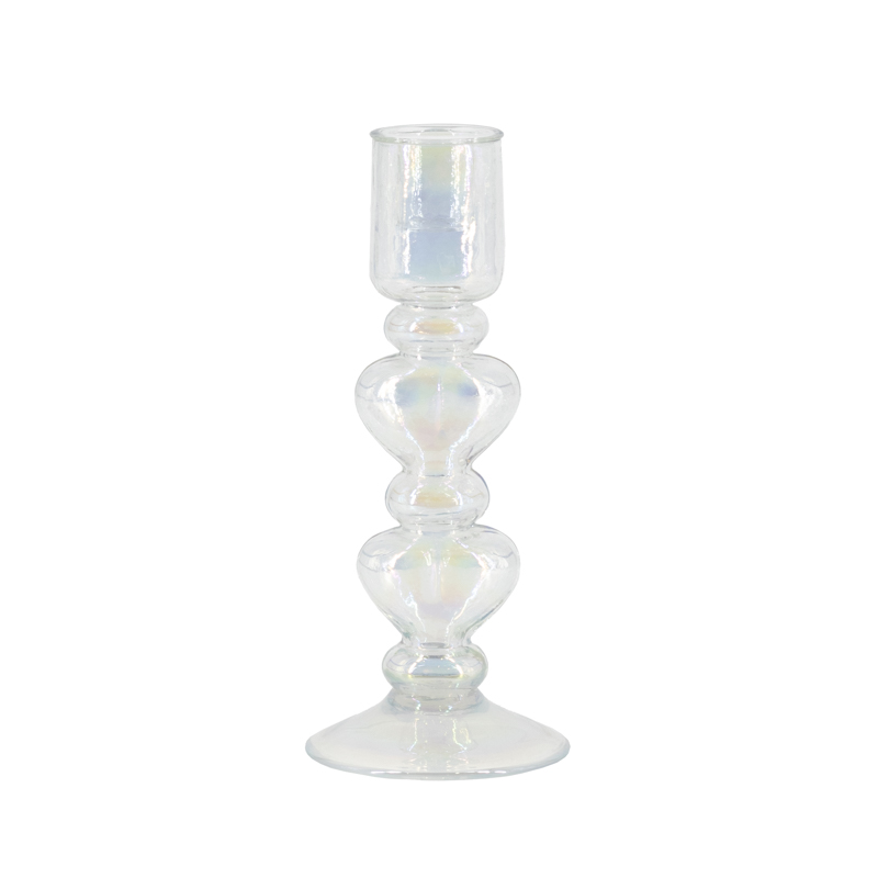 Glazen kaarsenstandaard hartjes halo gl2121