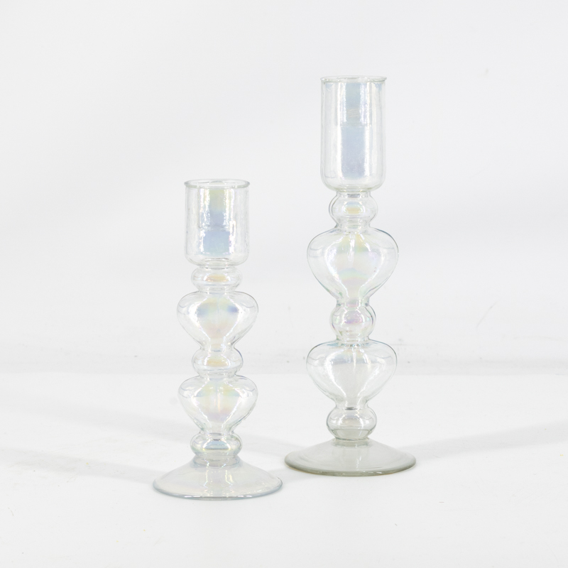 Glazen kaarsenstandaard hartjes halo gl2121