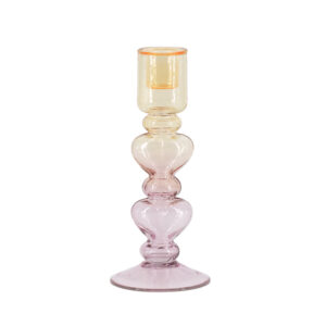 Glazen kaarsenstandaard hartjes two-toned gl2122