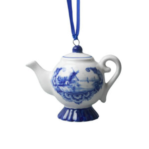 D0755 Heinen Delfts Blauw Kerstornament Theepotje