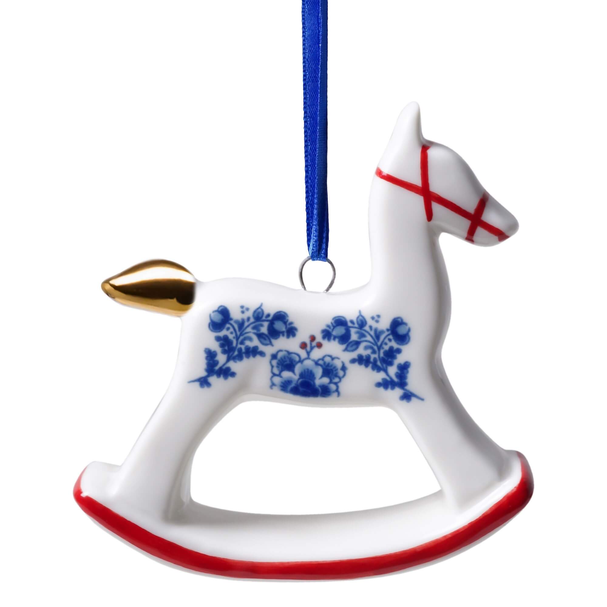 K60001 Heinen Delfts Blauw Kerstornament Hobbelpaard