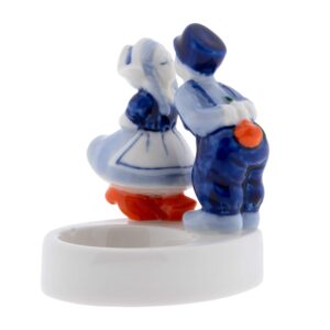 D100 Heinen Delfts Blauw Waxinelichthouder Kuspaar