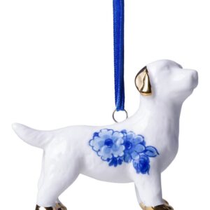 k40064 Heinen Delfts Blauw Kerstornament Labrador