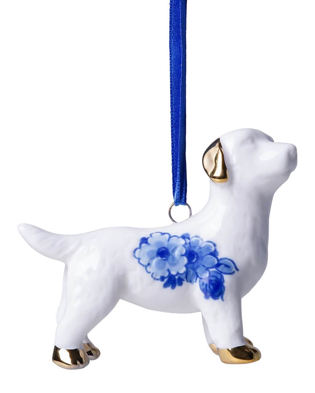 k40064 Heinen Delfts Blauw Kerstornament Labrador