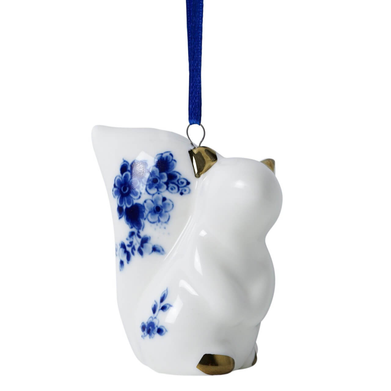 K40002 Heinen Delfts Blauw Kerstornament Eekhoorn