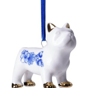 K40062 Heinen Delfts Blauw Kerstornament Bulldog