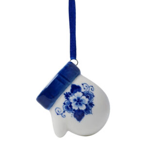 K40010 Heinen Delfts Blauw Kerstornament Handschoen