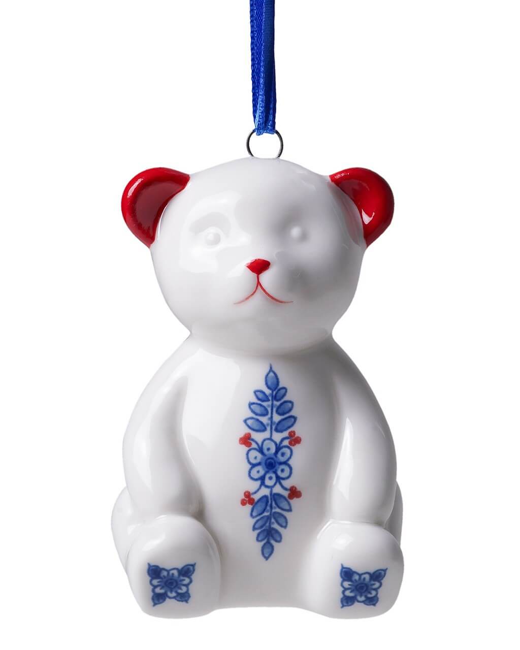 K60000 Heinen Delfts Blauw Kerstornament Teddybeer