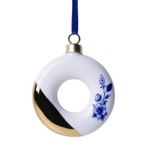 K40023 Heinen Delfts Blauw Kerstornament Donut