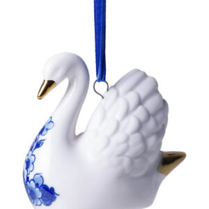 K40069 Heinen Delfts Blauw Kerstornament Zwaan