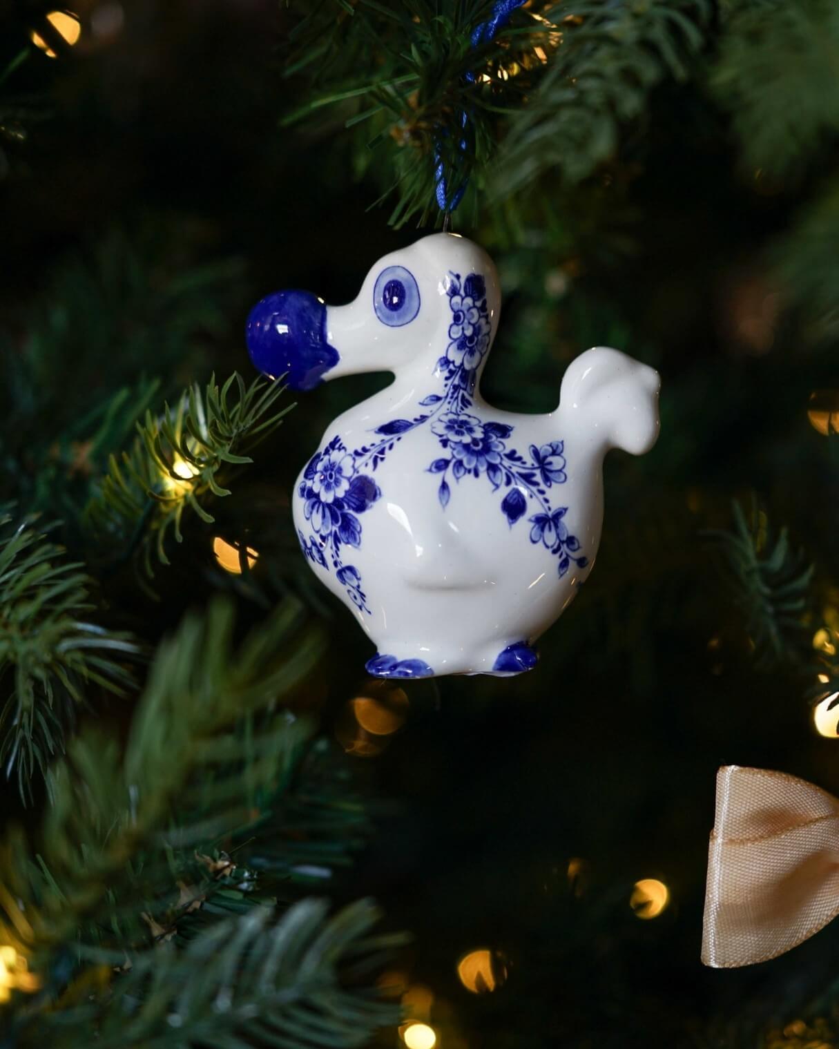 CDP400 Heinen Delfts Blauw Kerstornament Dodo