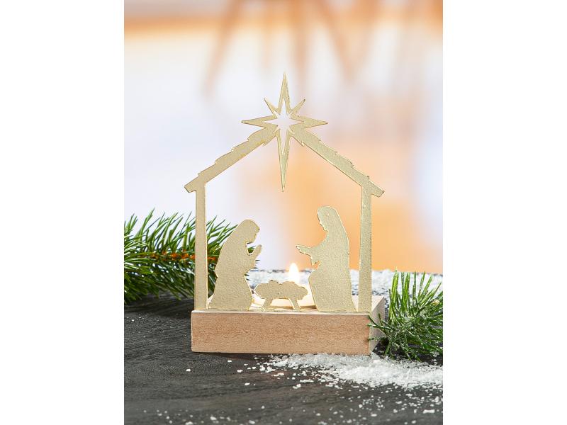 54450 Waxinelichthouder Kerststal Kribbe