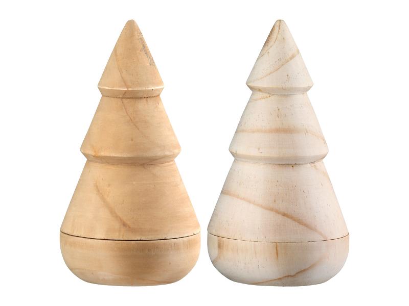 63468 Decoratie & Kandelaar Kerstboom Hout Lichtbruin en donkerbruin