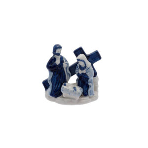 F776 Heinen Delfts Blauw Holy Family Klein Met Kruis