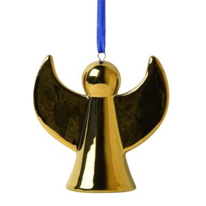 G10007 Heinen Delfts Blauw Ornament Engel - Goud - Keramiek
