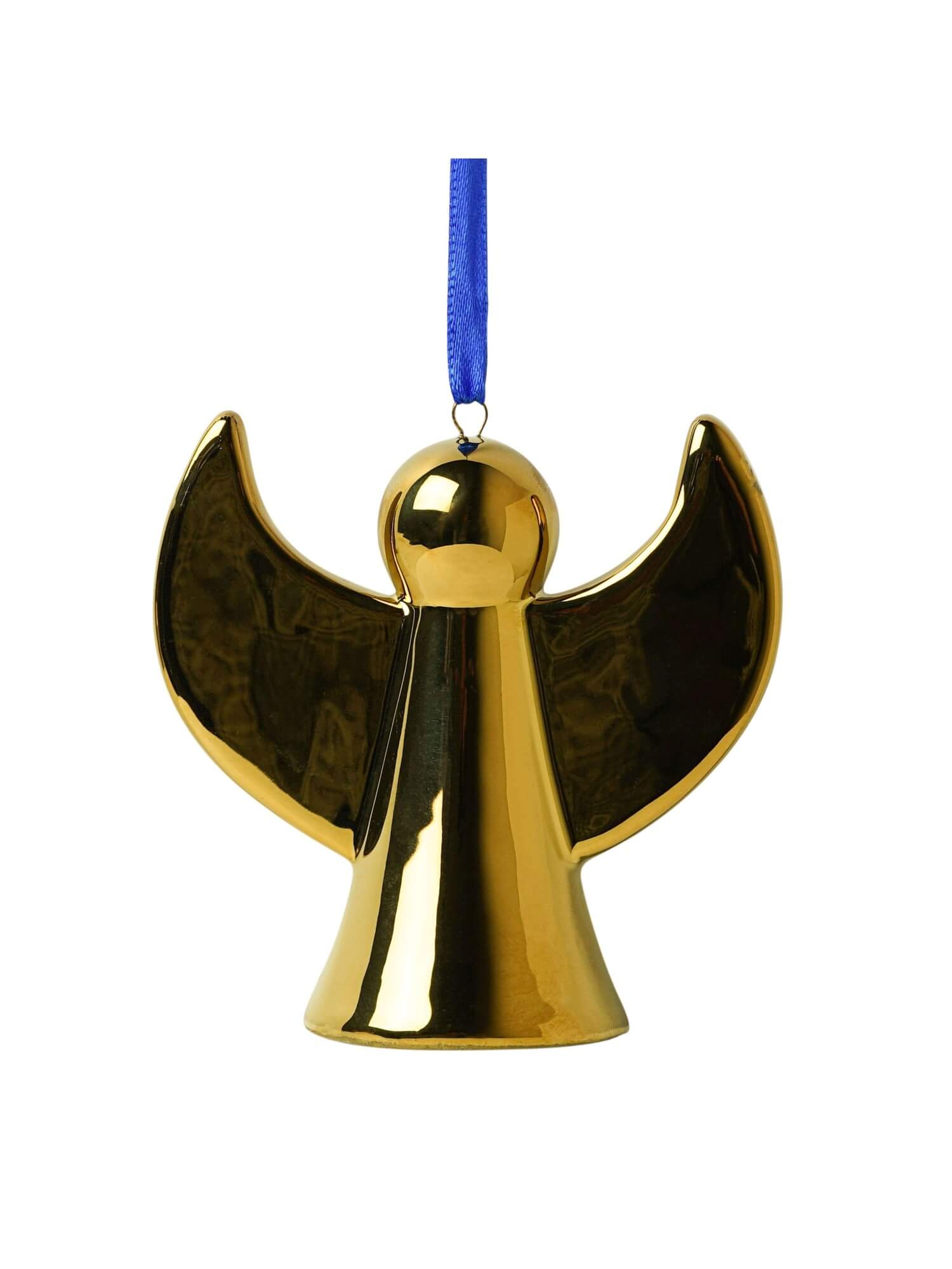 G10007 Heinen Delfts Blauw Ornament Engel - Goud - Keramiek