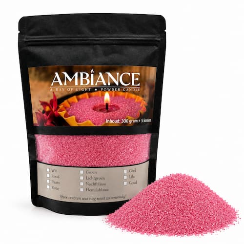 Ambiance Powder Candle Poederkaars Poederwax Zandkaars Roze