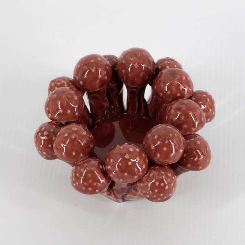 as3245 Waxinelichthouder Keramiek Shroom Burgundy