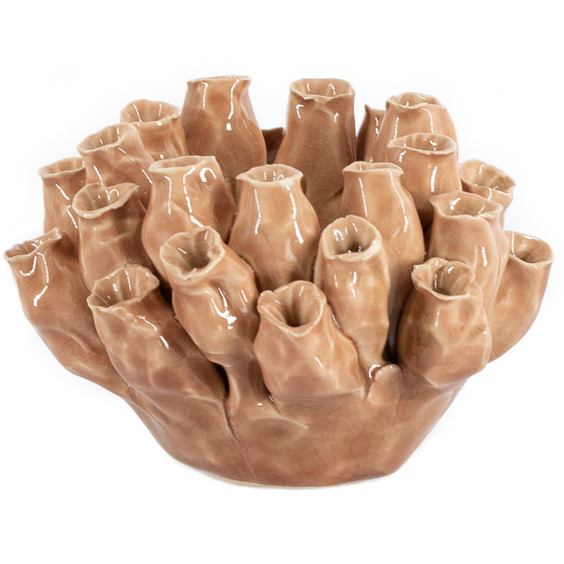 as3249 Waxinelichthouder Keramiek Papaver Sandstone