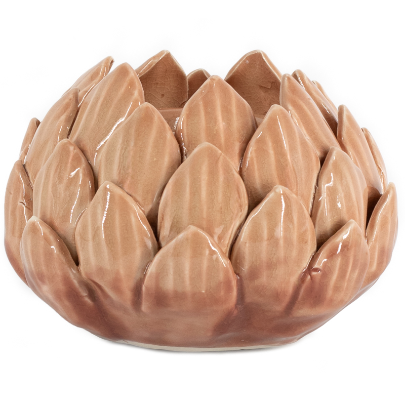 as3251 Waxinelichthouder Keramiek Floral Sandstone
